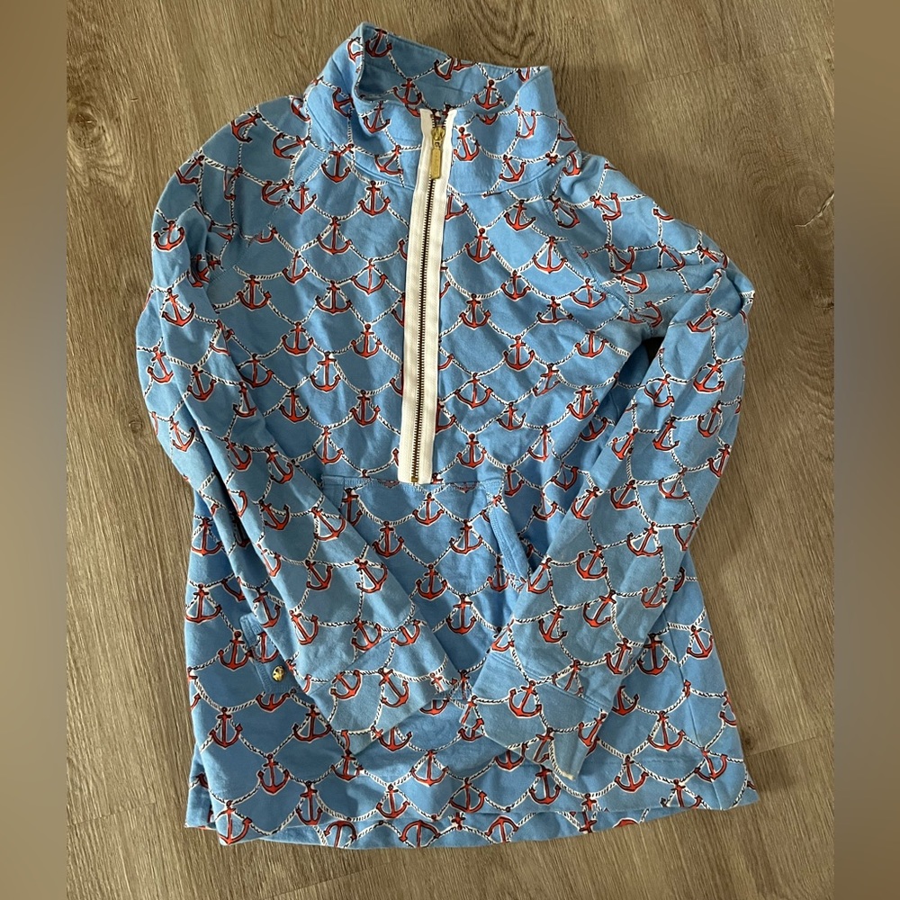 Lilly Pulitzer anchor print quarter zip size small!